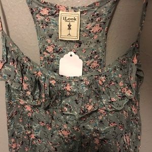 Floral blue summer dress